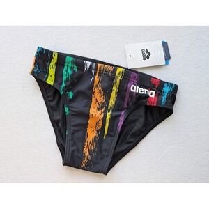 Arena Swim Brief Men's Size 26 Team Painted Stripes Logo Performance Maxlife NEW